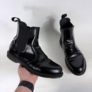 Dr. Martens Flora Smooth Chelsea Boots Women's 10 Black Leather Ankle Pull-On